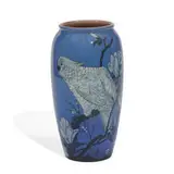 porcelain vase showing a white cockatoo by Arthur Conant for Rookwood Pottery, sold Jun 2021