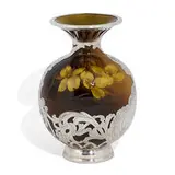 Standard Glaze earthenware vase with dogwood decoration by Albert R. Valentien for Rookwood Pottery & Gorham Mfg. Co., sold Jun 2021
