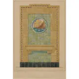 original architectural drawing for a fountain by Rookwood Pottery, sold Jun 2021