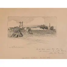 Artus Van Briggle, drawing of a French farm