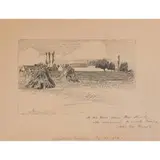 Artus Van Briggle, drawing of a French farm