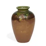 Art Deco earthenware vase with carved floral decoration by Elizabeth N. Lincoln for Rookwood Pottery, sold Jun 2021