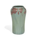 Painted Mat glaze vase with cyclamen decoration by Harriet Elizabeth Wilcox for Rookwood Pottery, sold Jun 2021