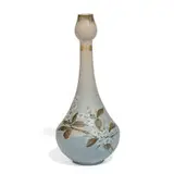 earthenware Dull Finish glaze vase with quince decoration by Laura Ann Fry for Rookwood Pottery, sold Jun 2021