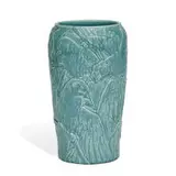 porcelain vase with embossed parrots by Rookwood Pottery, sold Jun 2021