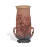porcelain Double Vellum glaze vase with spring beauty decoration by Margaret Helen McDonald for Rookwood Pottery, sold Jun 2021