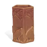 six-sided earthenware pencil holder by Rookwood Pottery, sold Jun 2021