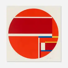 Red Tondo by Ilya Bolotowsky, 1979, screenprint on paper, sold Jan 2019
