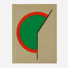 Leon Polk Smith, Untitled, 1984, gouache and pencil on printed paper