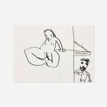 Untitled by Nicole Eisenman, 1996, ink on paper, sold Jan 2019