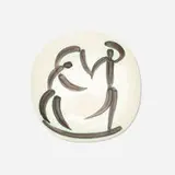 Danseurs plaque by Pablo Picasso, 1956, white earthenware clay, decoration in engobes and paraffin, white enamel, sold Jan 2019