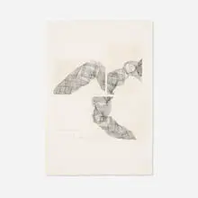 Pol Bury, Untitled, 1980, ink on paper with collage