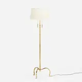attribution Tommi Parzinger, floor lamp, c. 1950, brass, lacquered paper