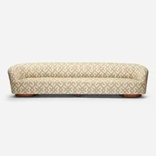 sofa by Vladimir Kagan, c. 1960, upholstery, walnut, sold Oct 2018