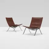 Poul Kjaerholm, PK 22 lounge chairs, pair