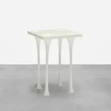 Grillo Demo, occasional table, c. 2002, cast and enameled aluminum, enameled steel, ceramic, glass tiles