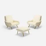 Marco Zanuso, Lady chairs, pair and ottoman
