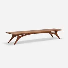 Vladimir Kagan, bench, c. 1950, walnut