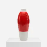 Hella Jongerius, Red White Vase, 1997, glazed porcelain, lacquer