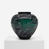 Courlis vase, model 1085 by René Lalique, c. 1931, glass, sold Oct 2018
