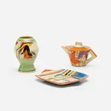 Clarice Cliff, tableware collection, c. 1935, hand-painted ceramic