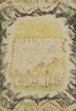 Edward Bawden, Untitled, The Oxford Almanack for 1957 lithograph 76 x 55cm (2) .