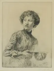 Untitled by Augustus John, Lucy' etching, sold Apr 2021