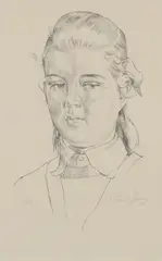 Stanley Spencer, Untitled, Sir Stanley Spencer CBE RA (1891-1959) Portrait of Caroline Pullan lithograph