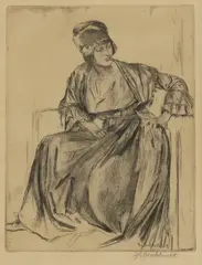 Untitled by Gerald Brockhurst, Gerald Leslie Brockhurst RA (1890-1978) 'Genevieve' etching, sold Apr 2021
