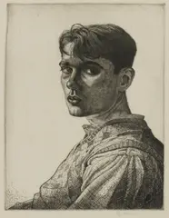 Edgar Holloway, Untitled, Edgar Holloway (1914-2008) Self Portrait No. 6 etching