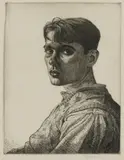 Edgar Holloway, Untitled, Edgar Holloway (1914-2008) Self Portrait No. 6 etching