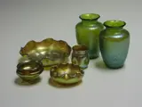 Louis Comfort Tiffany, Four small pieces of iridescent glass,