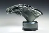 Loredano Rosin, for Murano Galss, of a horse's head, on black glass base,