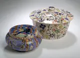 Jessie M. King, A 'Snow White' circular powder bowl and cover,
