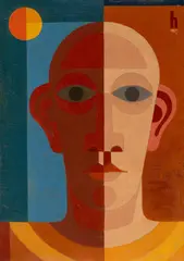 Heinrich Hoerle, Selbstbildnis, 1931, Öl auf Karton, auf Leinwand aufgezogen