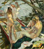 Leo Putz, Nach dem Bad III, 1914, Öl auf Leinwand