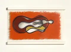 Ohne Titel by László Moholy-Nagy, 1945, Öl und Ätzung auf Acrylglas, beidseitig bemalt. Im Künstlerrahmen, sold Nov 2015