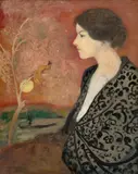 August Macke, Porträtstudie Elisabeth Gerhardt (aus dem Gedächtnis)
