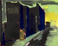 Rainer Fetting, Moritzplatz I, 1980, Dispersionsfarbe auf Nessel