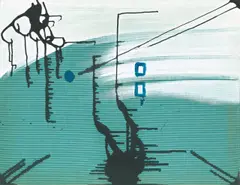 Ohne Titel by Sigmar Polke, 1985, Acryl auf bedrucktem Stoff, sold Nov 2024
