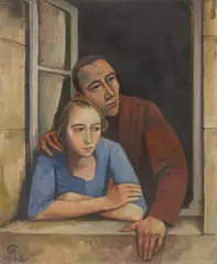 Paar am Fenster by Karl Hofer, 1925, Öl auf Leinwand, sold Nov 2025