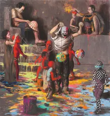 Jonas Burgert, Spieler, 2008, Öl auf Leinwand