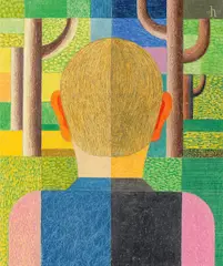 Heinrich Hoerle, Vordermann, 1932, Wachskreide auf festem Papier