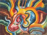 Wilhelm Morgner, Astrale Composition XVI, 1912, Öl auf Pappe