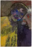 Zwei Männer im Gespräch“, aus: „Phantasien“ / Rückseitig: Figürliche Szene by Emil Nolde, 1931, Aquarell und Tuschfeder auf Japan, sold May 2018