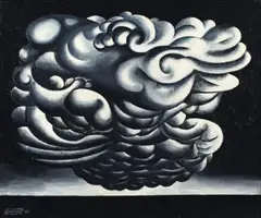 Tornado by Johann Georg Müller, 1957, Öl auf Rupfen, sold May 2014