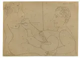 Le peintre et son modèle by Pablo Picasso, 1970, Bleistift auf grauer Pappe, sold May 2014