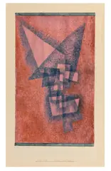 Starr-beflügelt by Paul Klee, 1931, Aquarell auf Temperagrundierung auf Papier, vom Künstler auf Karton aufgezogen und dort ober- und unterhalb des Blattes , sold May 2014