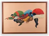 Bohuslav Doležal, From the Cycle "Jockeys, 2004, Monotype, paper