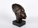 František Vladimír Foit, Head of a Black Girl, Second half of the 20th century, Patinated plaster